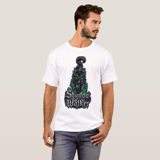 Camiseta Gráfica Gato Preto Místico Chama Verde