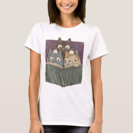 Camiseta Gráfica Gatos Curiosos Retro, Amante de L