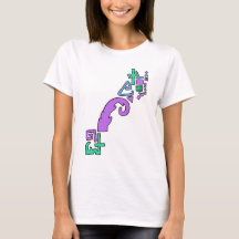 Camiseta Gráfica Geométrica Assimétrica Pastel