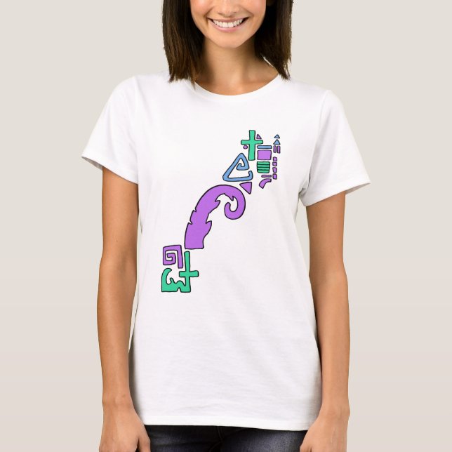 Camiseta Gráfica Geométrica Assimétrica Pastel (Frente)