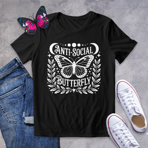Camiseta Gráfica Gótica Anti-Social Butterfly