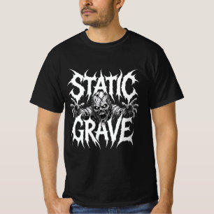 Camiseta Gráfica Gótica de Terror Estática