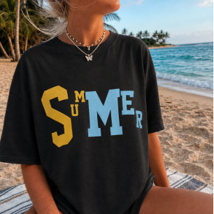 Camiseta Gráfica Homens Vibrações de Verão Minimal