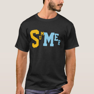 Camiseta Gráfica Homens Vibrações de Verão Minimal