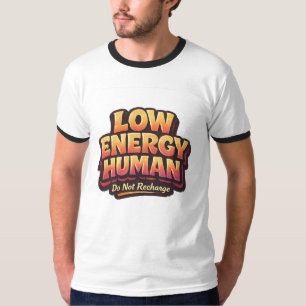 Camiseta Gráfica Humor de Introvertido Baixa Energ