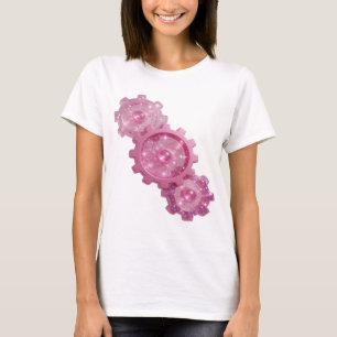 Camiseta Gráfica ÍCONES DE ENGRENAGEM ROSA Atraent