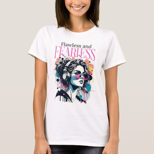 Camiseta Gráfica Impecável e Destemida (Frente)