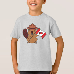 Camiseta Gráfica Infantil Castor Mountie Canadá Fo