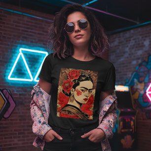 Camiseta Gráfica InkPunk Frida Kahlo
