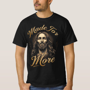 Camiseta Gráfica Jesus com Letra Dourada Feita par