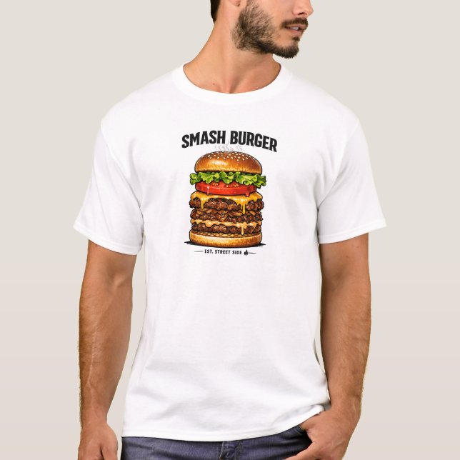 Camiseta Gráfica Juicy Double Cheeseburger | (Frente)