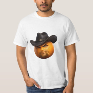 Camiseta gráfica laranja de cowboy mal-humorado e