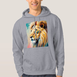 Camiseta Gráfica Lion Real-Na moda Salva