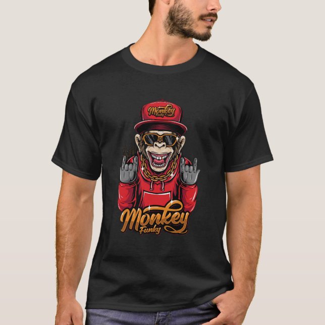 Camiseta Gráfica Macaco Funky (Frente)