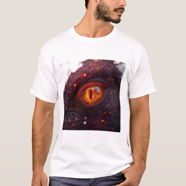 Camiseta Gráfica Macro Olho de Dragão Fiery (Frente)