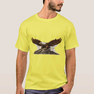 Camiseta Gráfica Majestosa Águia Careca na Rocha