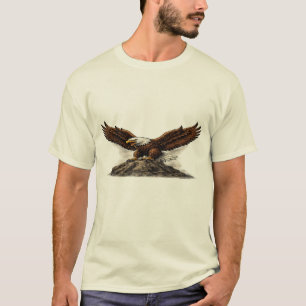 Camiseta Gráfica Majestosa Águia Careca na Rocha