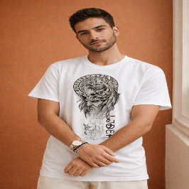 Camiseta Gráfica Mandala do Leão Espiritual