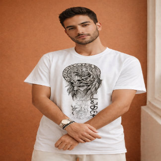 Camiseta Gráfica Mandala do Leão Espiritual