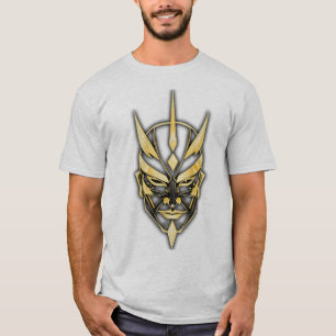 Camiseta Gráfica Máscara de Samurai Dourada