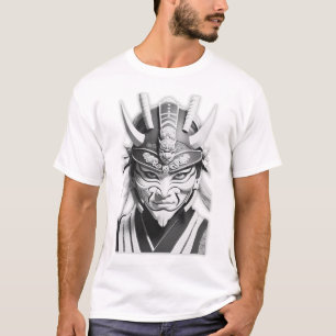 Camiseta Gráfica Máscara de Samurai Preto