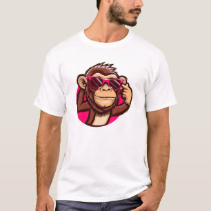 Camiseta Gráfica Masculina de Macaco de Metal Lega