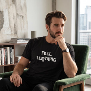 Camiseta Gráfica Masculina Feel Everything Preto