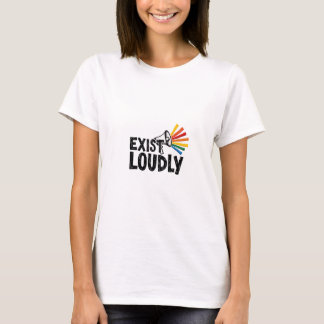 Camiseta Gráfica Megafone Orgulho LGBTQ Exists Alt