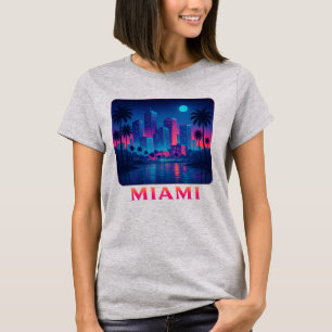 Camiseta Gráfica Miami Moonrise - Neon Skyline