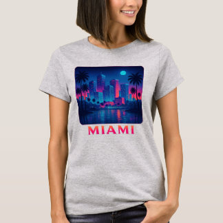 Camiseta Gráfica Miami Moonrise - Neon Skyline