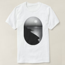 Camiseta Gráfica Minimalista da Lua Costeira