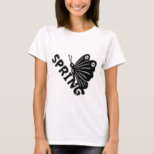 Camiseta Gráfica Minimalista de Borboleta da Primavera Esté