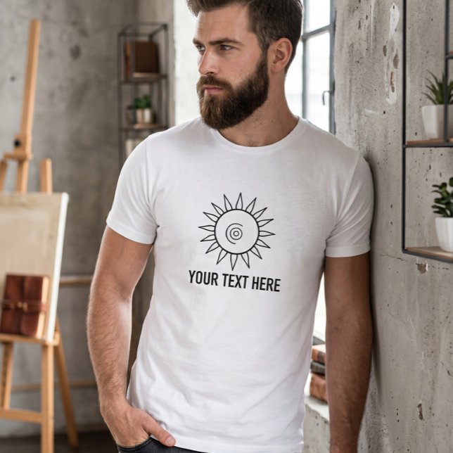 Camiseta Gráfica Minimalista Sol Celestial (Criador carregado)
