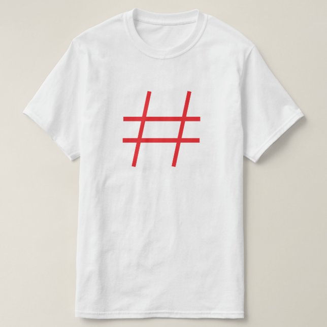 Camiseta Gráfica Moderna com Símbolo de Hashtag Ve (Frente do Design)