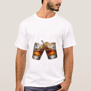 Camiseta Gráfica Negra com Salpico de UÍSQUE Prata