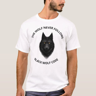 Camiseta Gráfica O Lobo Nunca Segue o Lobo Negro