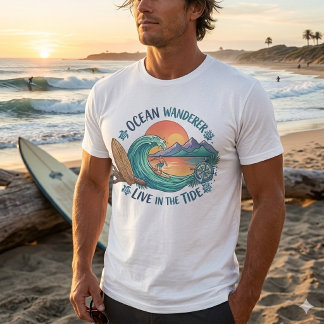 Camiseta Gráfica Ocean Wanderer Surf - Viva na Mar