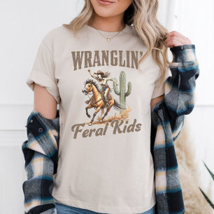 Camiseta Gráfica Ocidental - Domando Crianças Fera