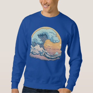 Camiseta Gráfica Onda do Oceano Pastel