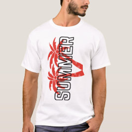 Camiseta Gráfica Ousada de Verão | Vermelho tropic