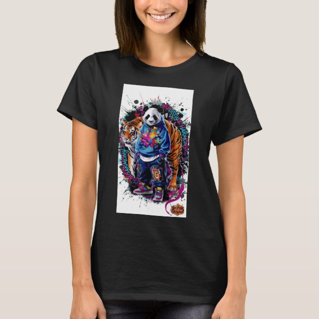 Camiseta Gráfica Panda Artístico ADOM (Frente)