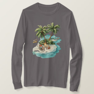 Camiseta Gráfica Paraíso da Ilha Tropical – Relaxi