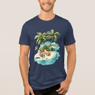 Camiseta Gráfica Paraíso da Ilha Tropical – Relaxi