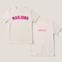 Camiseta Gráfica Personalizada Rosa Preppy Varsity