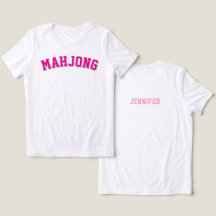 Camiseta Gráfica Personalizada Rosa Preppy Varsity