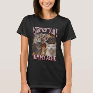 Camiseta Gráfica Pirata de Meme de Gato Engraçado Dor de Ba