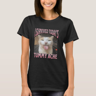 Camiseta Gráfica Pirata de Meme de Gato Engraçado Dor de Ba