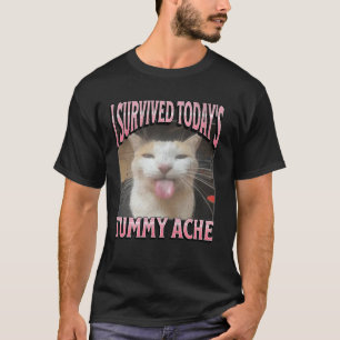 Camiseta Gráfica Pirata de Meme de Gato Engraçado Dor de Ba