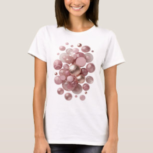 Camiseta Gráfica Prata Forte BOLAS E ESTRELAS ROSA