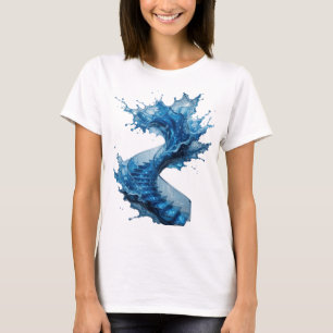 Camiseta Gráfica Prateada que Chama a Atenção com